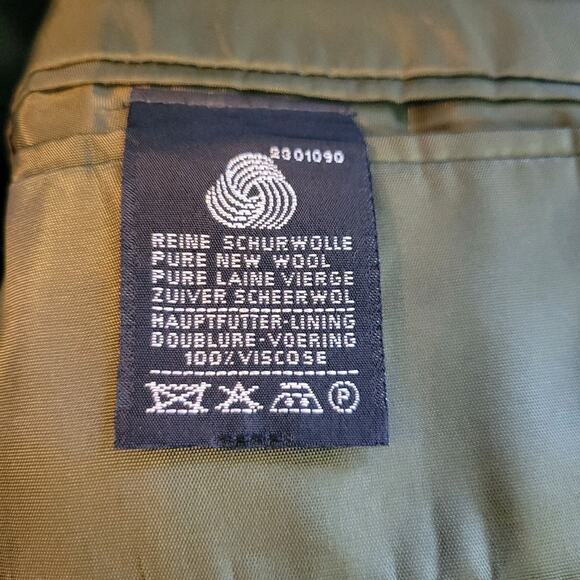 Vtg Kastell 100% Wool Green LS Button Up Trachten Jacket Men's 42 - Picture 15 of 16